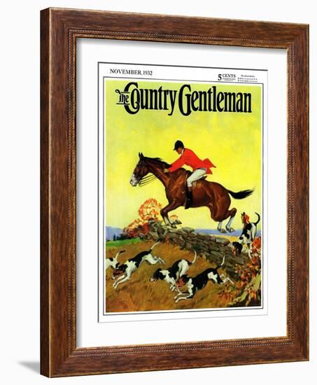 "Fox Hunter," Country Gentleman Cover, November 1, 1932-Robert Keareote-Framed Giclee Print