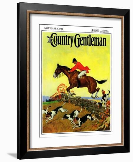 "Fox Hunter," Country Gentleman Cover, November 1, 1932-Robert Keareote-Framed Giclee Print