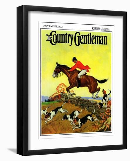 "Fox Hunter," Country Gentleman Cover, November 1, 1932-Robert Keareote-Framed Giclee Print