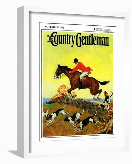 "Fox Hunter," Country Gentleman Cover, November 1, 1932-Robert Keareote-Framed Giclee Print