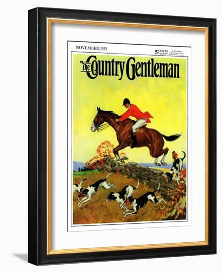 "Fox Hunter," Country Gentleman Cover, November 1, 1932-Robert Keareote-Framed Giclee Print