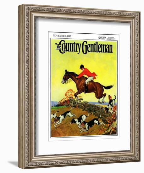 "Fox Hunter," Country Gentleman Cover, November 1, 1932-Robert Keareote-Framed Giclee Print