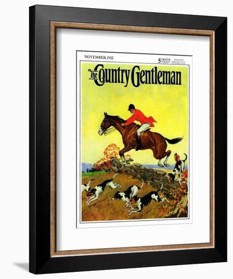 "Fox Hunter," Country Gentleman Cover, November 1, 1932-Robert Keareote-Framed Giclee Print