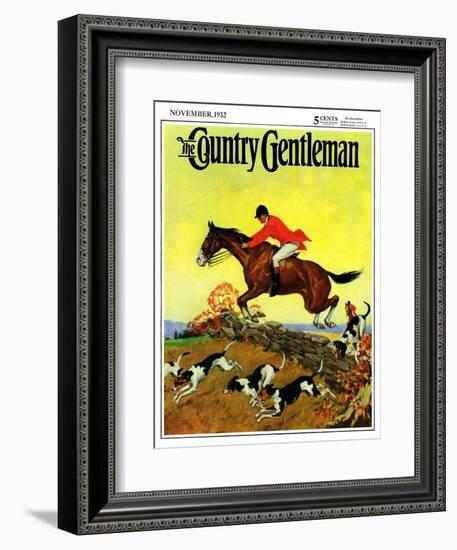 "Fox Hunter," Country Gentleman Cover, November 1, 1932-Robert Keareote-Framed Giclee Print