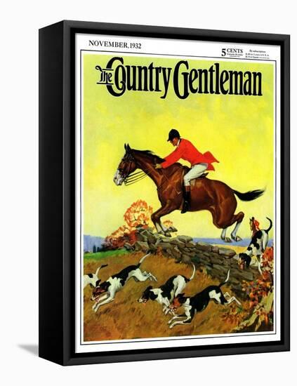 "Fox Hunter," Country Gentleman Cover, November 1, 1932-Robert Keareote-Framed Premier Image Canvas