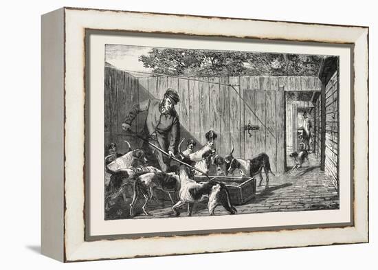 Fox Hunting, Breakfast Time at the Kennels, Hunt, 1876, UK-null-Framed Premier Image Canvas