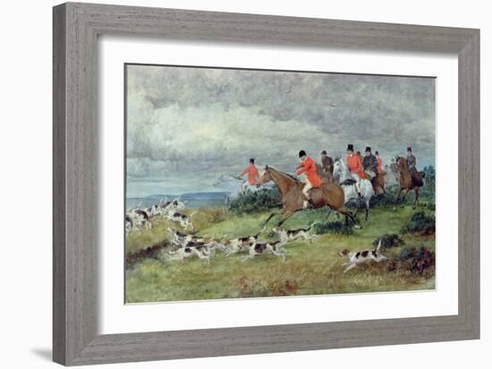 Fox Hunting in Surrey-Randolph Caldecott-Framed Giclee Print