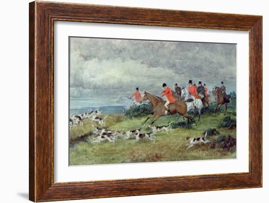 Fox Hunting in Surrey-Randolph Caldecott-Framed Giclee Print