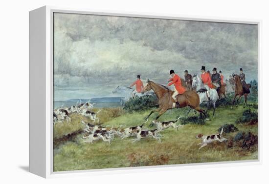 Fox Hunting in Surrey-Randolph Caldecott-Framed Premier Image Canvas