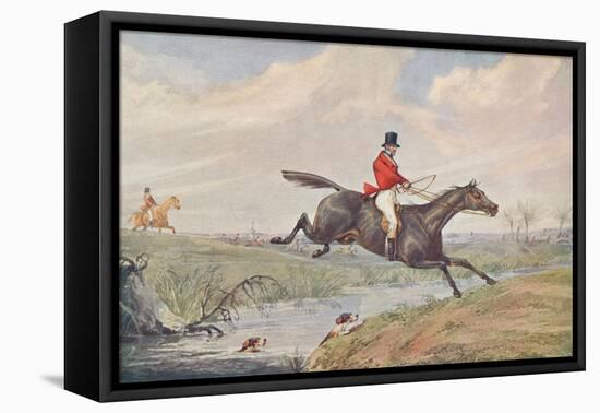 Fox Hunting: Leaping the Brook, 1906-Henry Thomas Alken-Framed Premier Image Canvas