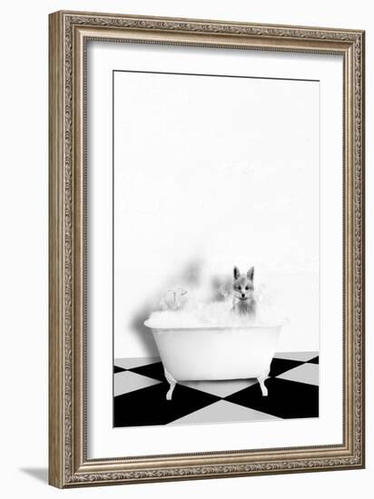 Fox In Bath-Leah Straatsma-Framed Art Print