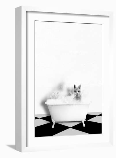 Fox In Bath-Leah Straatsma-Framed Art Print