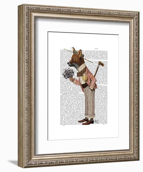 Fox in Boater-Fab Funky-Framed Art Print