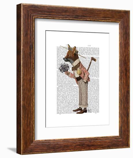 Fox in Boater-Fab Funky-Framed Art Print