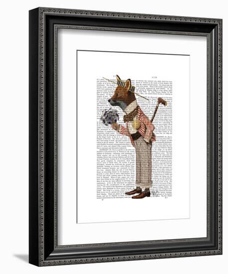 Fox in Boater-Fab Funky-Framed Art Print