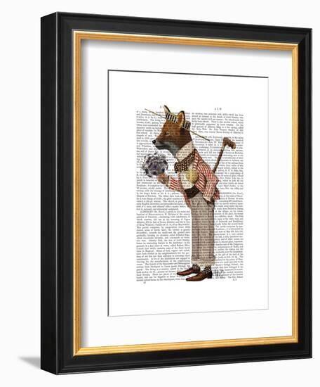 Fox in Boater-Fab Funky-Framed Art Print