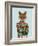 Fox in Christmas Sweater-Fab Funky-Framed Art Print