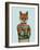 Fox in Christmas Sweater-Fab Funky-Framed Art Print