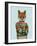 Fox in Christmas Sweater-Fab Funky-Framed Art Print