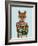 Fox in Christmas Sweater-Fab Funky-Framed Art Print