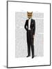 Fox in Evening Suit Full-Fab Funky-Mounted Art Print