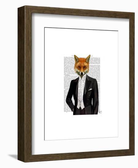 Fox in Evening Suit Portrait-Fab Funky-Framed Art Print