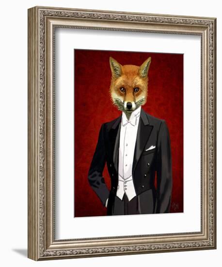 Fox in Evening Suit Portrait-Fab Funky-Framed Premium Giclee Print