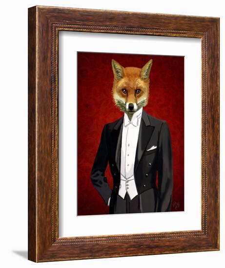 Fox in Evening Suit Portrait-Fab Funky-Framed Premium Giclee Print