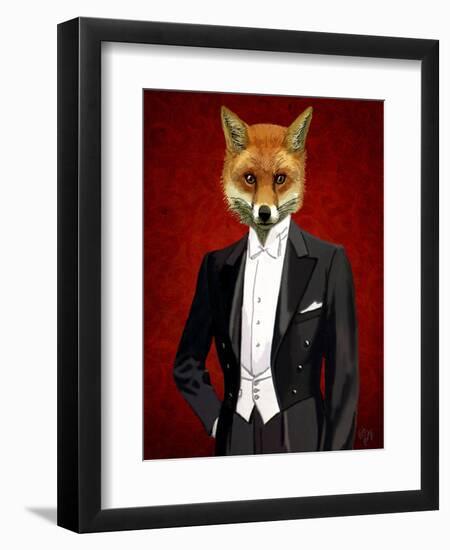 Fox in Evening Suit Portrait-Fab Funky-Framed Premium Giclee Print