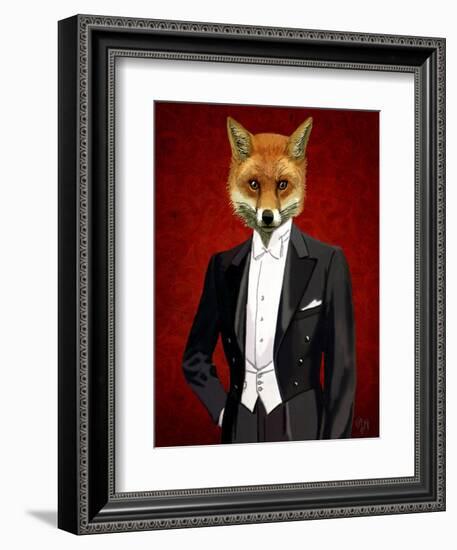 Fox in Evening Suit Portrait-Fab Funky-Framed Premium Giclee Print