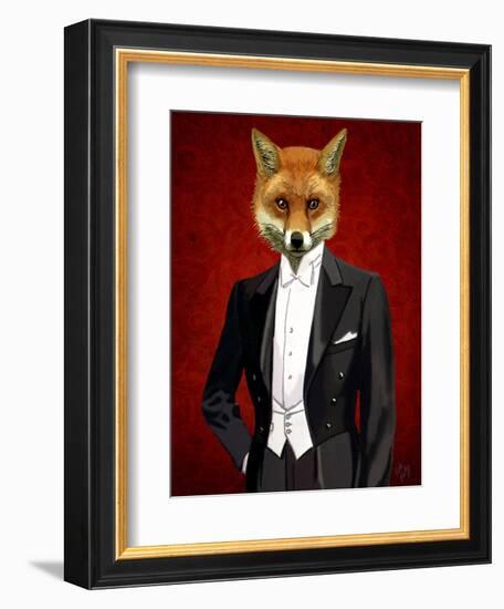 Fox in Evening Suit Portrait-Fab Funky-Framed Premium Giclee Print