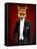 Fox in Evening Suit Portrait-Fab Funky-Framed Stretched Canvas