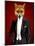 Fox in Evening Suit Portrait-Fab Funky-Mounted Art Print