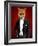 Fox in Evening Suit Portrait-Fab Funky-Framed Art Print