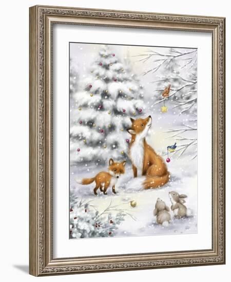 Fox in forest-MAKIKO-Framed Giclee Print