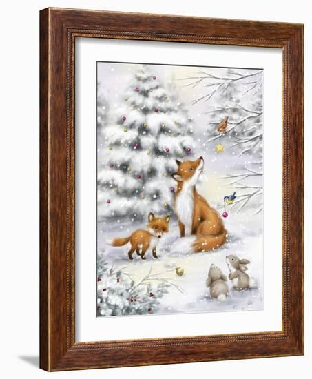 Fox in forest-MAKIKO-Framed Giclee Print