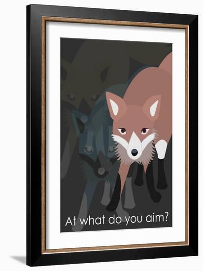 Fox in Gray-Ikuko Kowada-Framed Giclee Print