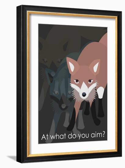 Fox in Gray-Ikuko Kowada-Framed Giclee Print