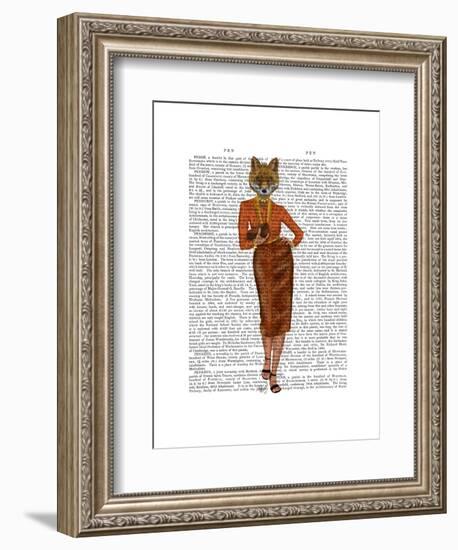 Fox in Orange, Full-Fab Funky-Framed Art Print