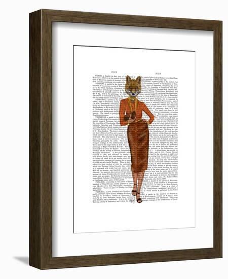 Fox in Orange, Full-Fab Funky-Framed Art Print