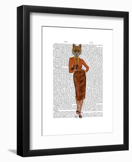 Fox in Orange, Full-Fab Funky-Framed Art Print