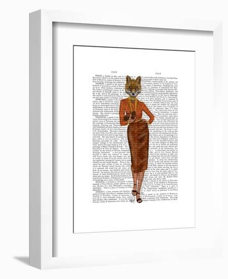 Fox in Orange, Full-Fab Funky-Framed Art Print
