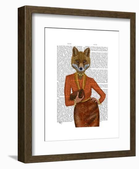 Fox in Orange, Portrait-Fab Funky-Framed Art Print