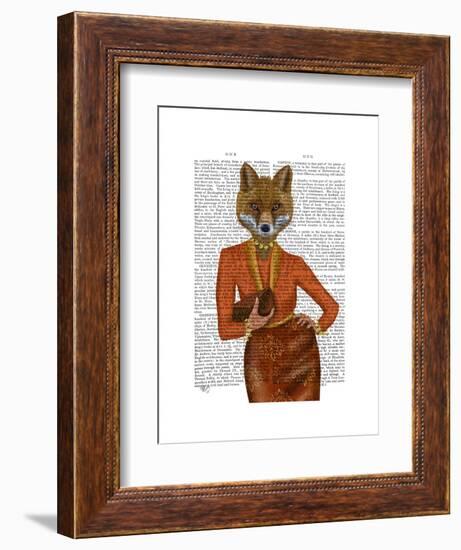 Fox in Orange, Portrait-Fab Funky-Framed Art Print