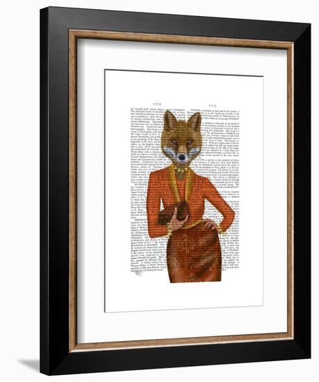 Fox in Orange, Portrait-Fab Funky-Framed Art Print