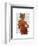 Fox in Orange, Portrait-Fab Funky-Framed Art Print