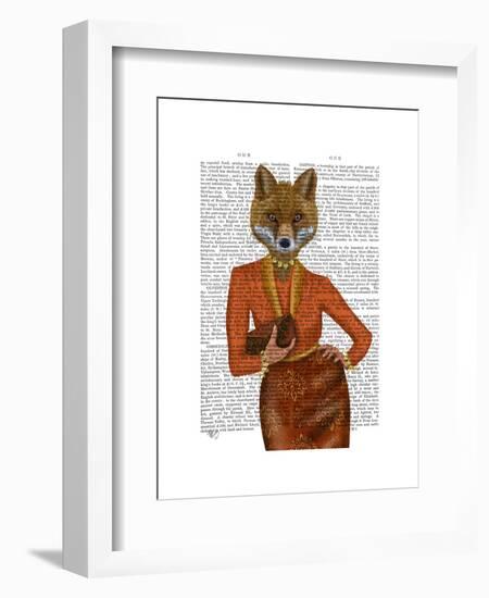 Fox in Orange, Portrait-Fab Funky-Framed Art Print