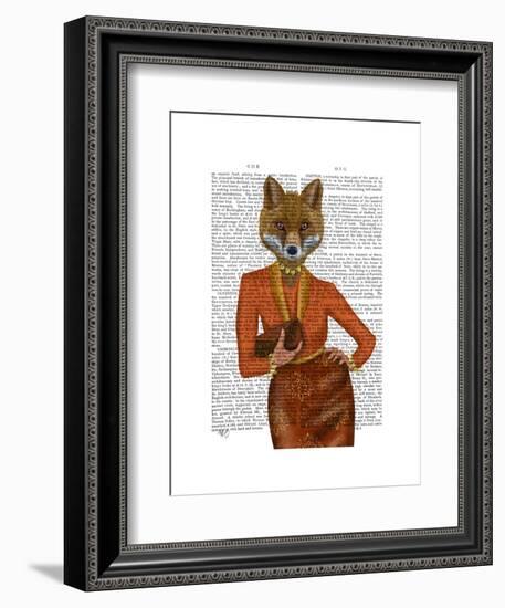 Fox in Orange, Portrait-Fab Funky-Framed Art Print