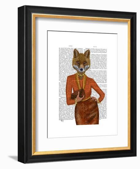 Fox in Orange, Portrait-Fab Funky-Framed Art Print