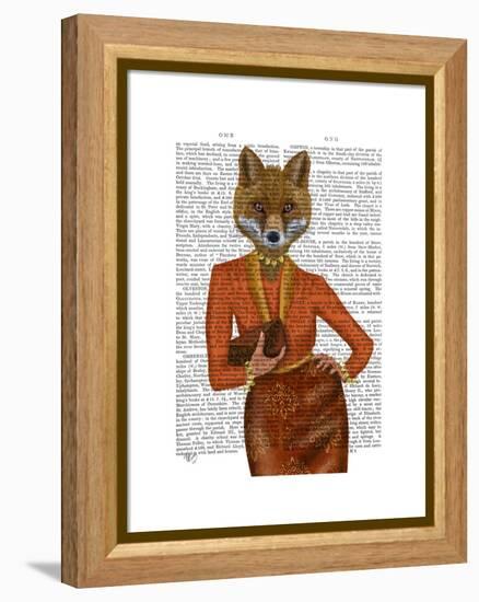 Fox in Orange, Portrait-Fab Funky-Framed Stretched Canvas